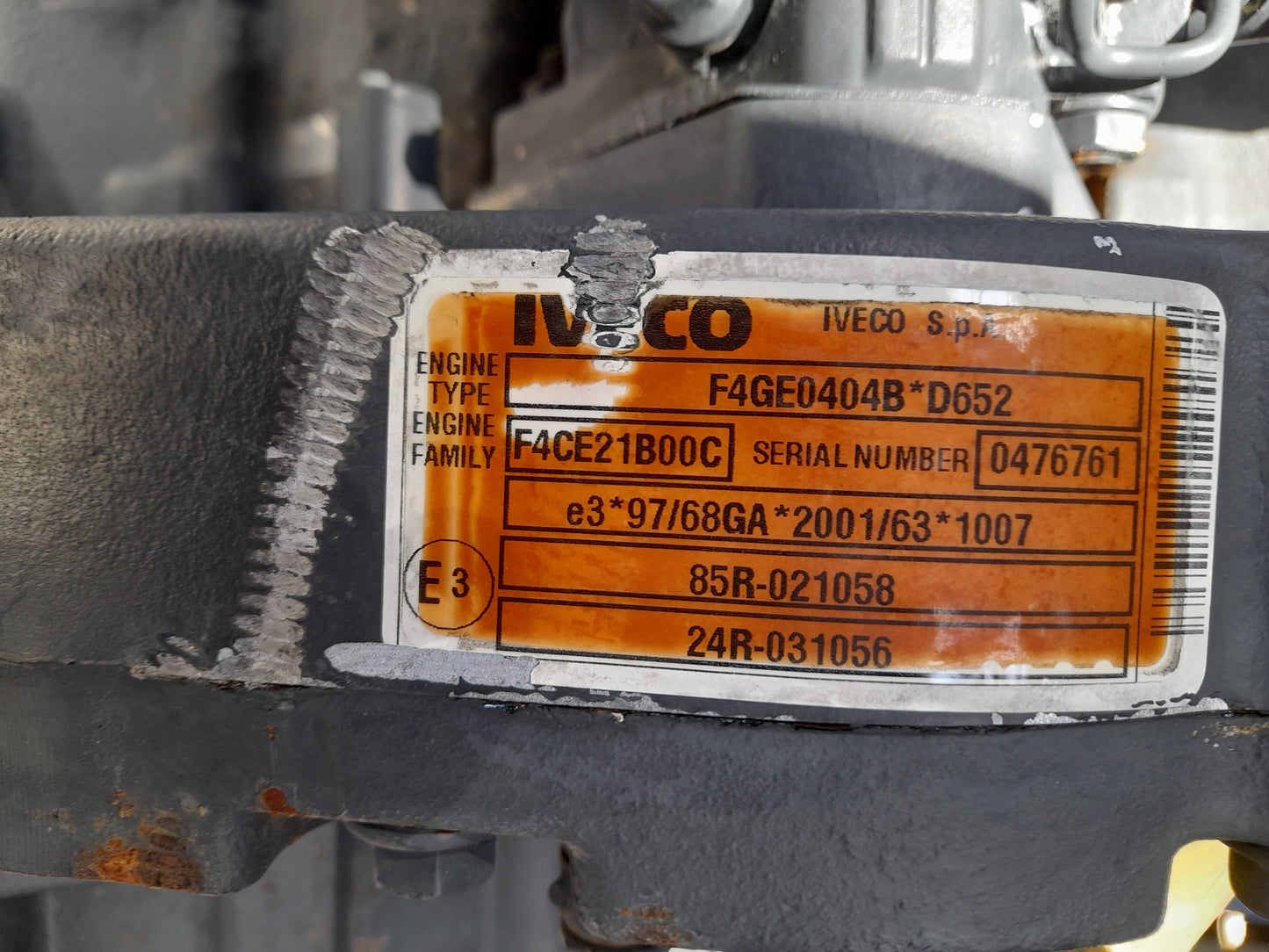 IVECO - NEF - FPT - CNH (KOMATSU 4D104E-2 - HYUNDAI N-SERIES) F4GE0404B*D652 TIER III